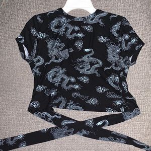 Blue Lagoon dragon print , open back